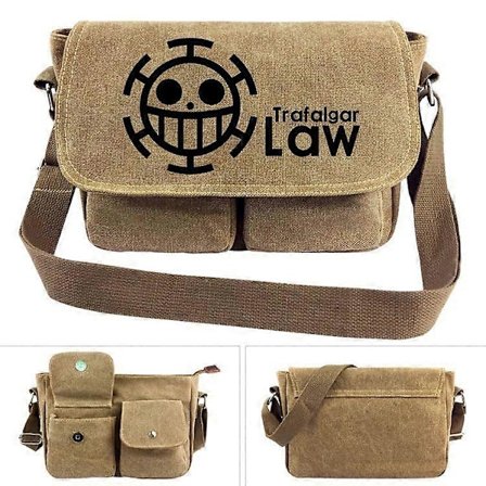 One Piece Canvas Messenger Bag Luffy Axelväska Student Skolväska Fritidsväska Anime Tillbehör, Gåvor till Vänner och Animefans