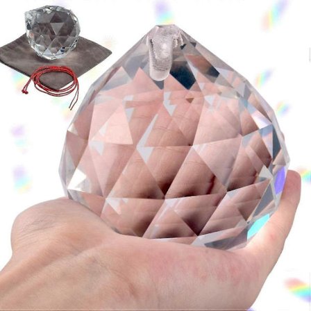 Krystalprismer, hængende krystaller regnbue solfanger, 8 cm, klar krystalprismer solfanger