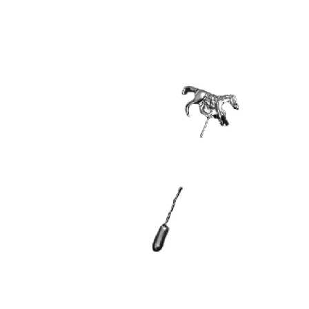 John Henric Lapel Pin Horse Kostymtillbehör Herr Silver ONESIZE