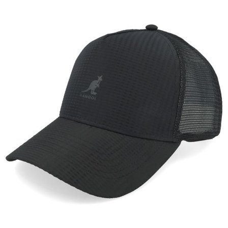 Kangol - Svart trucker Keps - Seersucker Mesh Black Trucker @ Hatstore