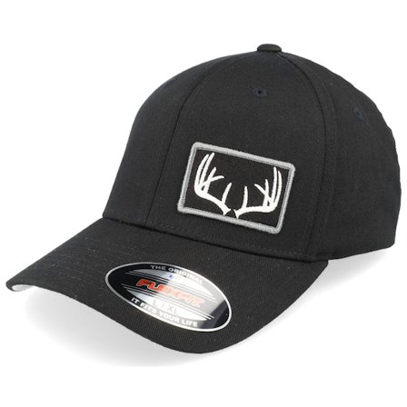 Hunter - Black flexfit Czapka Z Daszkiem - Black Antlers Patch Side Black Flexfit @ Hatstore