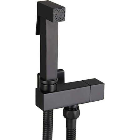 Toalett spraysett, svart messing håndholdt bidet spray bidet spray vegg toalett spray