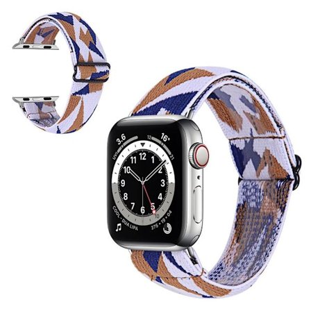 Apple Watch Series 6 / 5 40mm nylon pattern watch band - Fragments of Brown and Blue