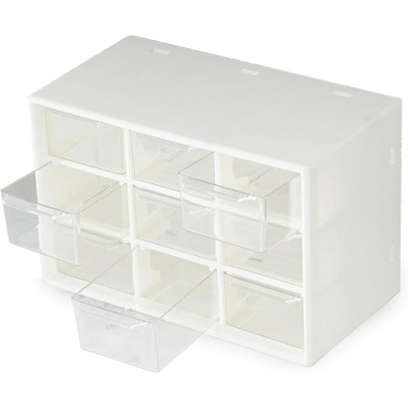 Mini plastbyråarrangör för skrivbord, 9 lådor för hantverk och