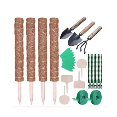 Kookoskuitutoteemipaalu 40 cm, kookoskuidusta valmistettu sammalpaalu, kookossammalkeppi köynnöskasveille, kasvituki jatko-osa