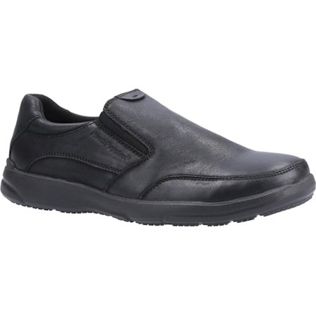 Hush Puppies herr Aaron Slip On lädersko 11 UK svart