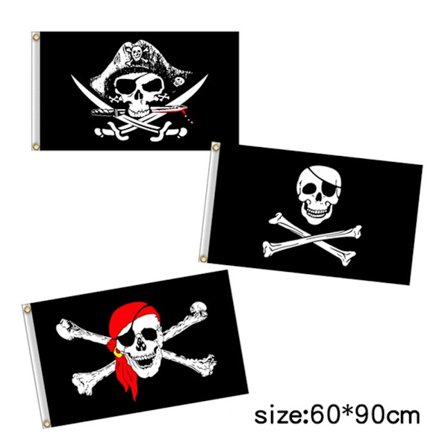 Halloween Jolly Roger Banner Skelett Piratflaggor Vimplar för