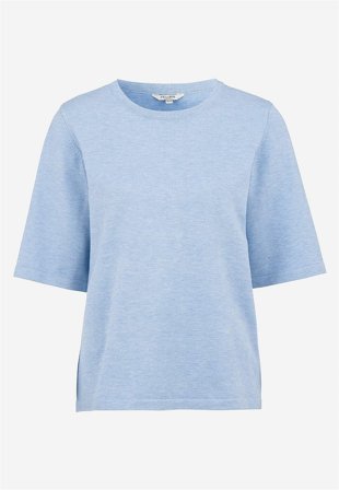 Cellbes of Sweden - Kortermet finstrikket genser i blå / melert for damer i størrelse 46/48