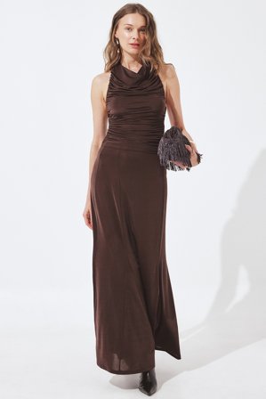 NA-KD Maxikjol - A-linje Kjolar - Brun - S (EU 34-36)