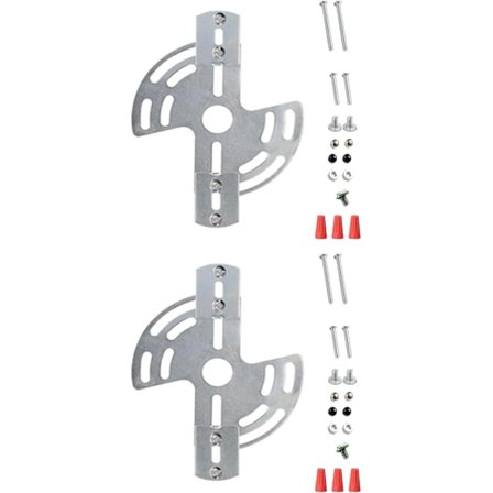 2 stk. monteringsbeslag til lysarmatur, universelt hardware-sæt til lampearmatur, monteringsplade til loftventilator med skrue og møtrik (E)