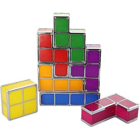 Tetris Lampe Stabelbar LED Bordlampe Retro Stemningslys Tetris Byggeklosser Lampe