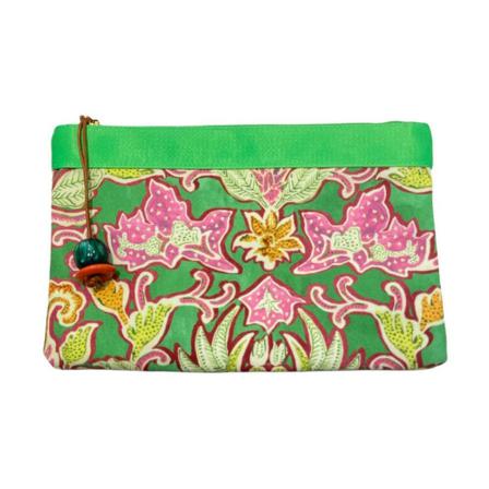Maliparmi, Pouch Flowers Groen, Dames, Maat:ONE Size