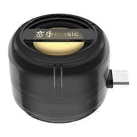 Bærbar Mini Høyttaler Universal Type C Mobiltelefoner Lydboks Plugg inn Smarttelefoner Høyttaler Lydforsterker Subwoofer svart