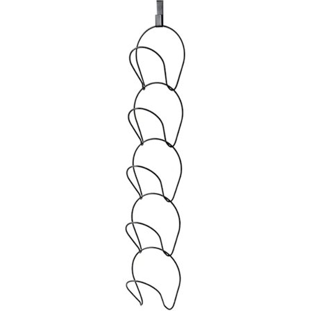 1 Piece 5 Rings Hat Rack Hat Rack With 1 Wall Hook Hat Holder For Baseball Caps Scarves Handbags Towels (black)