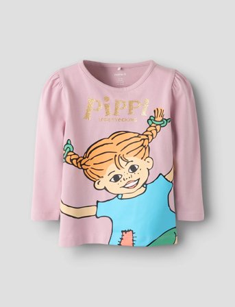 name it Nmfsolma Pippi Ls Top Sky - Pink - 86