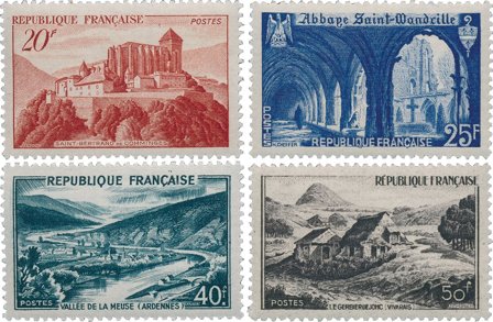 Frankrig 1949 - YT 841A-843 - Postfrisk