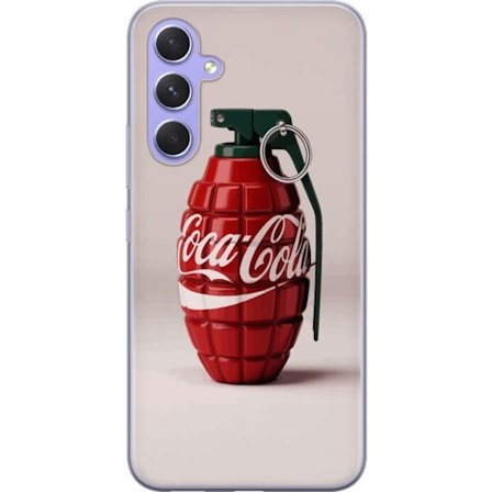 Kompatibel Mobilcover til Samsung Samsung Galaxy A54 Kunstnerisk illustration af Coca Cola granatæble i rødt og grønt, pop art inspireret motiv med