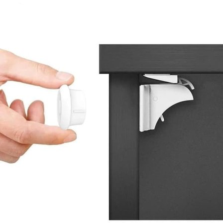 4-pakning - Magnetisk barnesikring for dører og vinduer - Lås