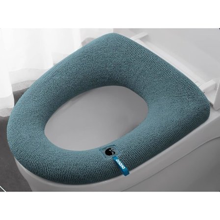 Marineblå flerfarget toalettsetebeskytter varm beskyttelse Tykk, myk og vaskbar toalettsetebeskytter for alle toalettseter