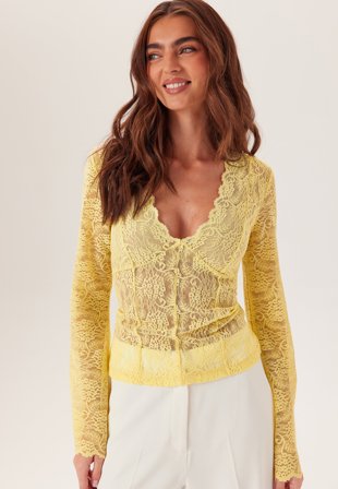 BUBBLEROOM-Long Sleeve Lace Top-XL