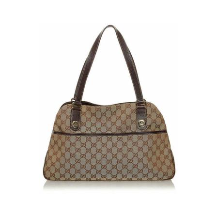 Gucci Vintage, Pre-owned Gucci GG Canvas Medium Charmy Tote Bruin, Dames, Maat:ONE Size