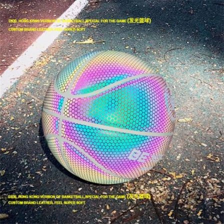 Batteriløs opplyst reflekterende basketball størrelse 7