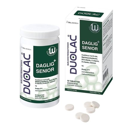 DUOLAC Daglig+ Senior 50 stk, Helse & Madvarer, Ingredienser, Mælkesyrebakterier