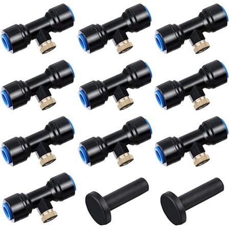 Irrigationssystem Udendørs Tågesystem Kit, Messing Spraydyse til Have, Forstøverdyse, med 10 Dyser til Have Terrasse Dæk DIY