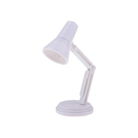 1/6 Skala Vit LED Bordslampa Modell Möbler för Populära Leksaker Dollhouse Tillbehör Barn Låtsaslek Leksaker 1st