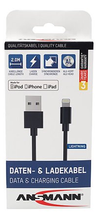 ANSMANN Ladekabel USB-A til lightning 2m