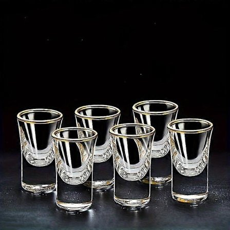 6 st, 15 ml Mini Shotglas för Bar, Pub, Klubb, Restaurang och Hemanvändning - Perfekt för att Njut av Dina Favoritdrycker
