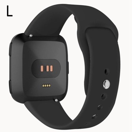 Silikonarmband Fitbit Versa/Versa 2/Versa Lite - Svart Svart Svart