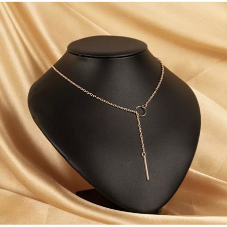 Elegant Guld Lariat / Lasso Halsband med Cirkel / Ring & Stång