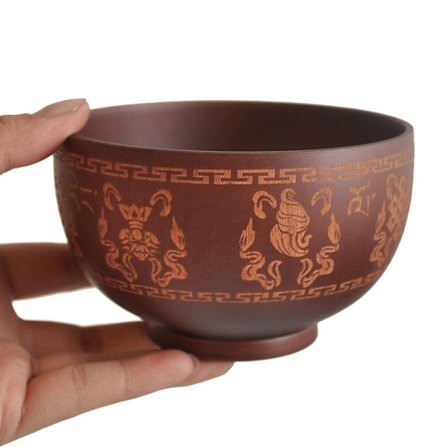 1 kpl Puinen Kulho Vintage-tyylinen Kaiverrettu Kuvio Salaatti Riisikulho Keittokulho