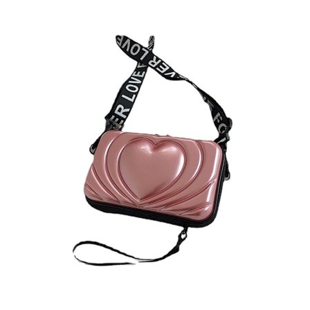 Kvinnor 6,5 tum Hjärta Solid Trunk Telefonväska Crossbody Väska, 1 st - rosa
