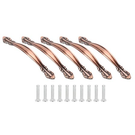 5 sarjaa Vintage-kaapin vetolaatikon vetokahvaa Sinkkiseos Vaatekaapin nupit Huonekaluihin Punainen pronssi