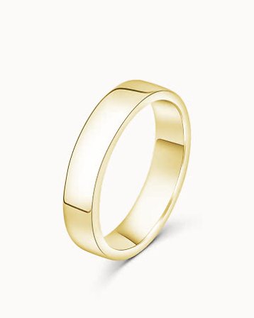 Bague Lisse pour Lui Roger 18K Or Jaune 5MM - Bagues de Fiançailles et Bagues de Fiançailles Alliances de Vanbrun