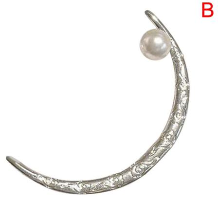 Snidade Crescent Moon Hair Fork För Kvinnor, Crescent Moon Hair Fork