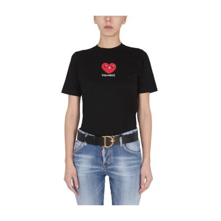 Dsquared2, T-Shirts Zwart, Dames, Maat:XS
