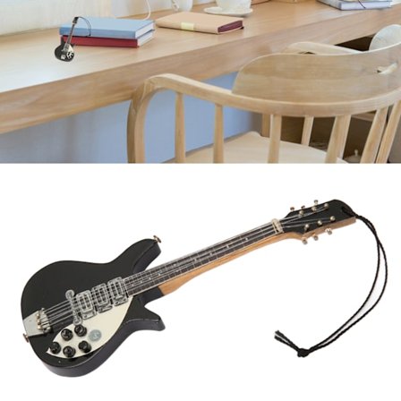 Miniatyyrinen sähkökitaramalli Elävä herkkä puinen kitarakoriste jouluun syntymäpäiväjuhliin