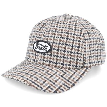 Brixton - Beige unconstructed Keps - Parsons Cap Sand Houndstooth Dad Cap @ Hatstore