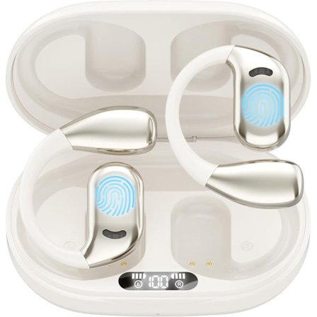 AI Sanntids Oversettelseshodetelefoner - Støtter 144 språk, leveres med en app, kompatibel med iOS og Android Hvit