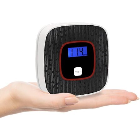 Häkävaroitin, CO-varoitin digitaalinäytöllä, seinään asennettava