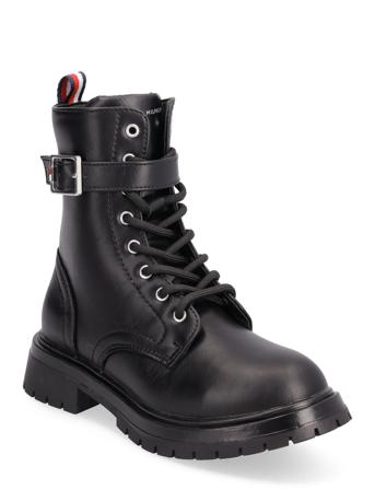 T3A5-32384-1355999- Snørestøvletter Støvletter Svart Tommy Hilfiger