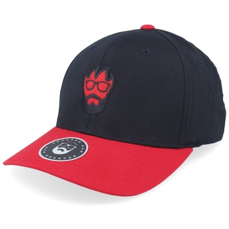Bearded Man - Röd flexfit Keps - Flame Red/Black Flexfit @ Hatstore