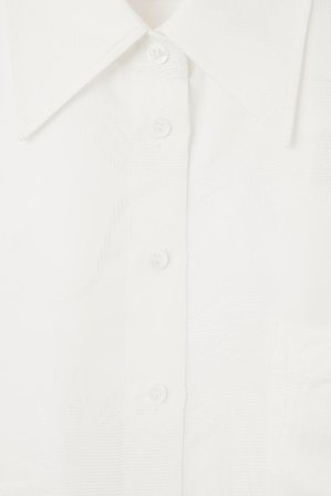 COS Women's Camicia A Maniche Corte In Jacquard Floreale in Bianco