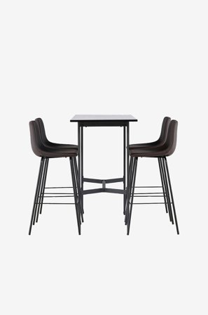 Venture Home - Matgrupp Rax med 4st stolar Alexi - Svart - Matgrupp 4 personer - Från Homeroom