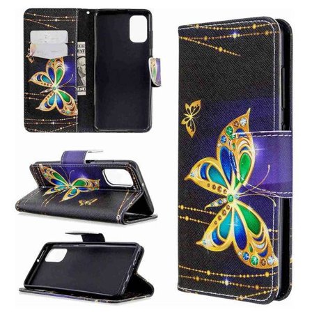 Lompakkokotelo Samsung Galaxy A51 - Kultainen Perhonen