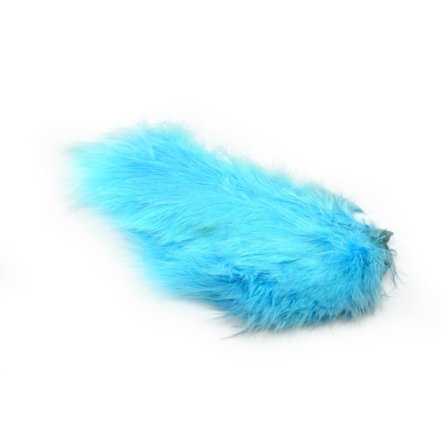 Whiting Mini Bird Fur - White dyed Silver Dr. Blue