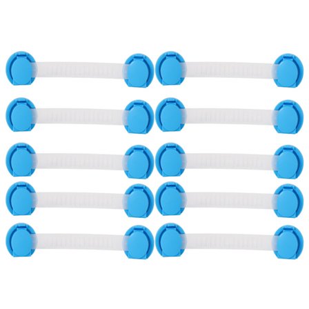 10 stk Barnesikring Skapstropper Barnesikre Møbler Kjøleskapslåser 15cm Blå